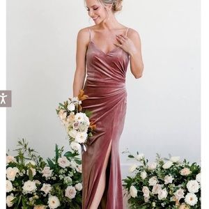 Revelry Velvet Rory Dress size 6 Blush- Never worn